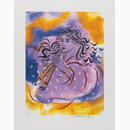 Woman with double flute