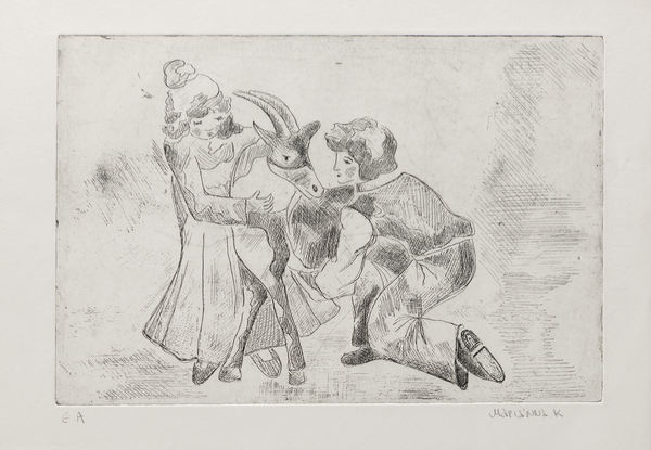 "Children with goat"