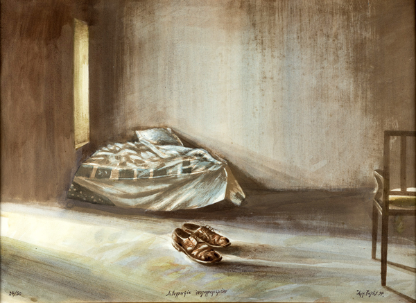 Λιθογραφία επιχρωματισμένη Ραζής Άγγελος 54x75