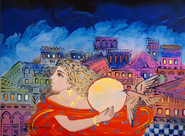 Κοπέλα με Πουλί - Μουσικό