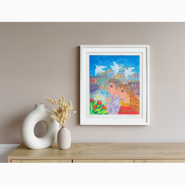 Couple with birds