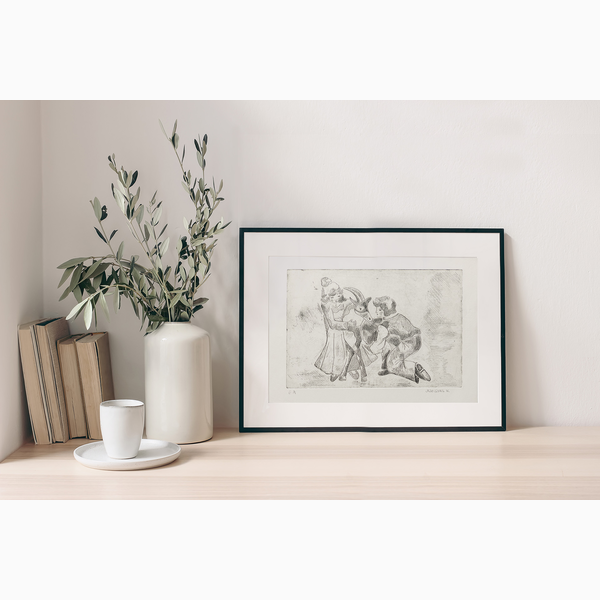 "Children with goat"