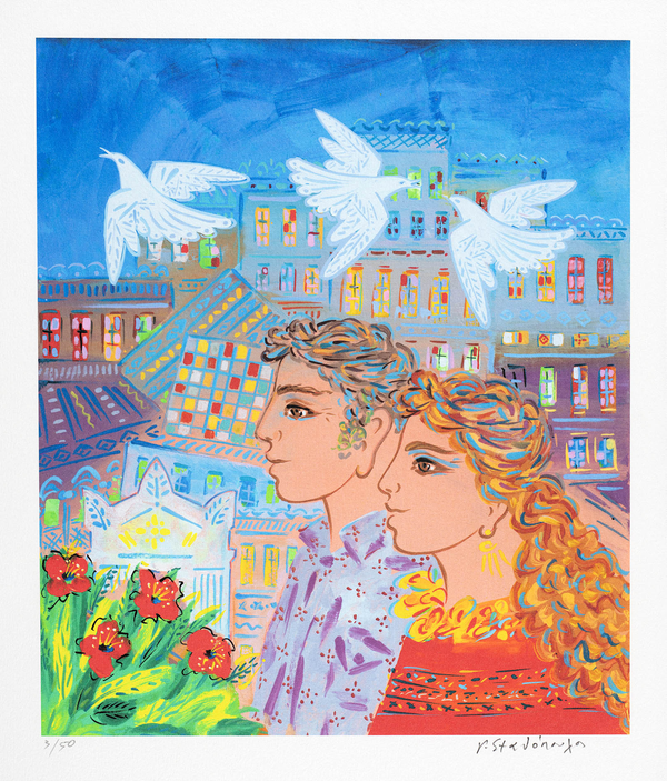 Ζευγάρι με πουλιά