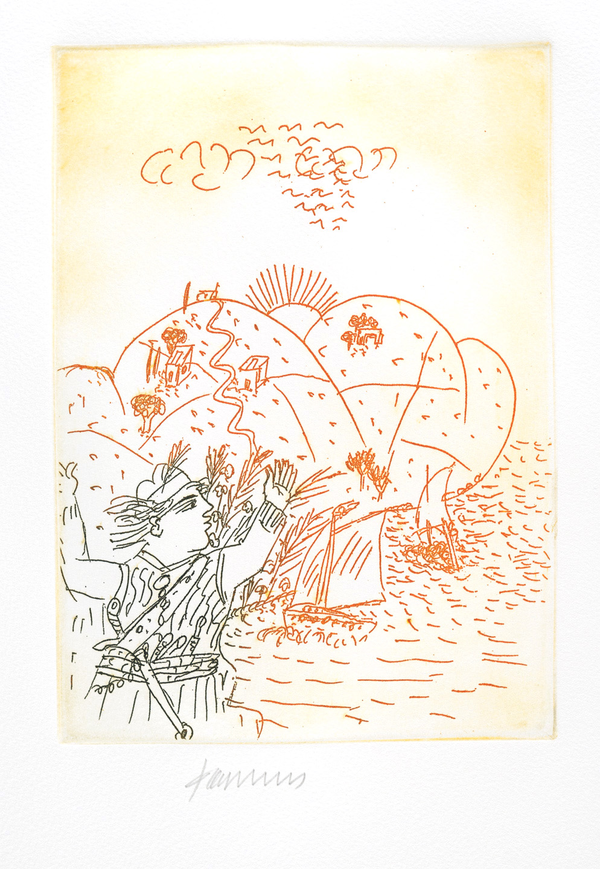 Χαλκογραφία Αλέκος Φασιανός 23 x 16,5